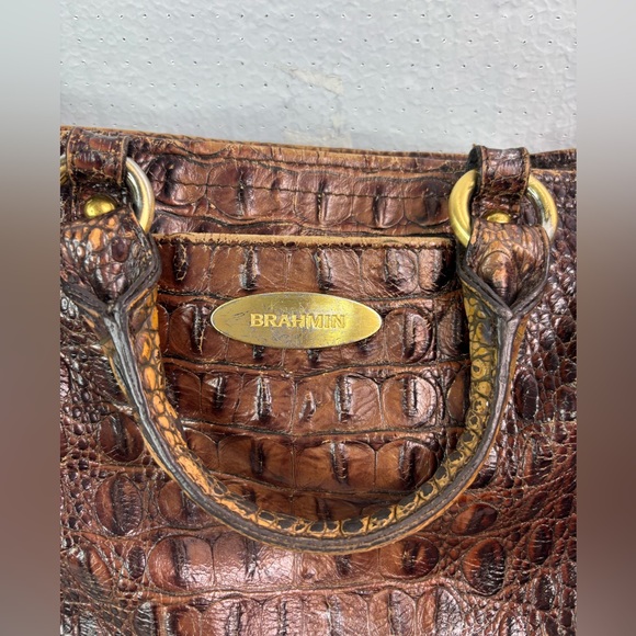Brahmin Brown Crocodile LeatherShoulder Bag
